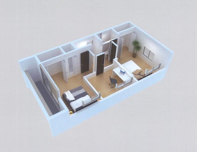 東雪谷プロジェクト　CG模型3階.jpg